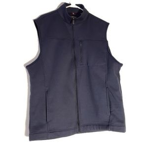 Van Heusen Traveler blue zip up vest with pockets
